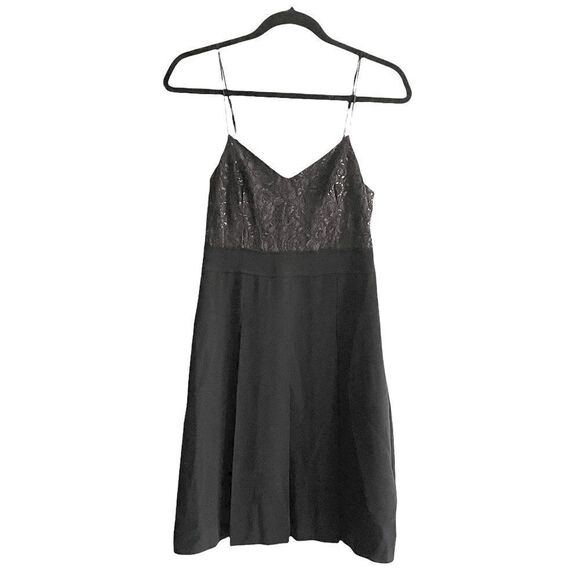 MARC BY MARC JACOBS Black Sleeveless Wool Mini Dress Pleated Lace 0 - Picture 2 of 5